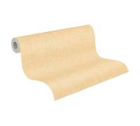 A.S. Création Vliestapete mit Textilstruktur in Gelb, Beige - einfarbige Tapete 10,05 m x 0,53 m Unitapete by COSMOPOLITAN - 791095