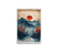 A.S. Création WTD DD133254 - Lienzo decorativo (60 x 90 cm), diseño de paisaje en color naranja y azul