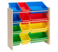 A. Solución básica de almacenamiento para juguetes infantiles, organizador de juguetes con 12 compartimentos de plástico