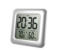 A0127 - Reloj de pared digital para cuarto de baño (resistente al agua, termómetro, indicador de tiempo de humedad)