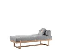 A2 Diván Stay Tela gris. estructura de roble aceitado blanco