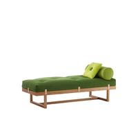 A2 Diván Stay Tela verde. estructura de roble aceitado