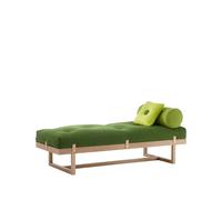 A2 Diván Stay Tela verde. estructura de roble aceitado blanco