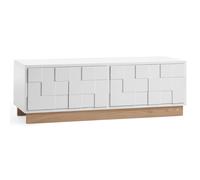 A2 Mueble TV Collect 2010 Blanco - base de roble aceitado en blanco