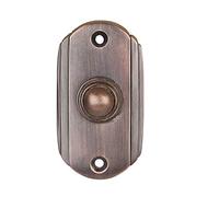 A29 Botón de timbre de bronce aceitado, 2 1/2 x 1 2/5 pulgadas, botón decorativo vintage en latón con montaje empotrado, acabado antiguo, cableado para campanillas de dos cables, resistente a la