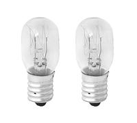 A2ZWORLD 2 bombillas para frigorífico E14 15 W 230 V, repuesto de luces halógenas para frigorífico, 2800 K, 80 lm, con cristal transparente