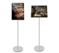 A3 Expositor Vertical de Aleación de Aluminio, Ángulo Ajustable Plata | Cartel de noticias, pizarra y panel de mensajes A3 estable