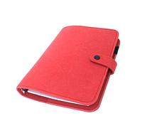 A6/ A5 Carpeta de Archivos de Carpeta de Anillas Redonda con Cubierta de Fieltro de 6 Agujeros para Protectores de Hojas Sueltas/Cubierta de Carpeta, Vivid Red, A5 Mini Set