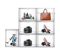 AAABOX Caja de Exhibición Acrílico Transparente para Lego,36x23x27cm Vitrina Expositora Apilable con Puerta para Colecciones Bolsos Muñecas Coches Modelo Juguetes, Autoensamblaje