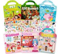 Aannanl 6 Libro Pegatinas infantiles Reutilizables 2 3 Años,Viaje Juguetes
