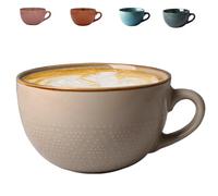 Aarcyye Taza de Café Grande, 700 ml Taza de Café de Cerámica, Bol de Cereales con Asa, Ensaladera, Cuencos de Yogur, Tazza da Cappuccino Grande, para Sopa Caliente (Caqui)