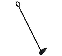 AB Tools D Rastrillo de cenizas para chimeneas Quemador de leña Carbón de fuego Acero Carbón Metal Negro