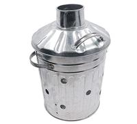 AB Tools Mini cubo incinerador de jardín pequeño de acero galvanizado para quemar residuos de madera