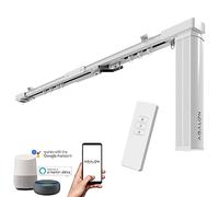 ABALON Riel Motorizado para Cortinas, Motor WiFi Compatible con Alexa Google Home y App Móvil Tuya Smart, Mando a Distancia, Ancho de Hasta 6 Metros, Color Blanco