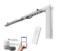 ABALON Riel Motorizado para Cortinas, Motor WiFi Compatible con Alexa Google Home y App Móvil Tuya Smart, Mando a Distancia, Ancho de Hasta 5 Metros, Color Aluminio