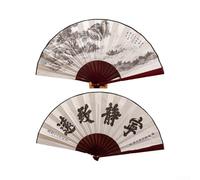Abanico de pared de seda hecho a mano de 10 pulgadas con diseño chino y japonés, elegante decoración oriental del hogar para sala de estar, dormitorio u oficina (3)