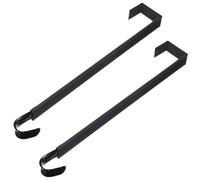 Abaodam 2 Piezas Gancho Ajustable para Adorno de Puerta, Hierro Negro, 20 | Instalación sin Taladro, Diseño Extensible, para Entradas y Decoraciones Navideñas, Fácil de Quitar