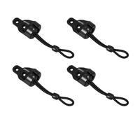 Abaodam 4 Piezas Anclaje Elástico para Parasol Negro con Tapón y Soporte | Goma, Nylon y Abs, Textura Antideslizante Interna, Uso Exterior Resistente al Clima, para Patio y Caravana