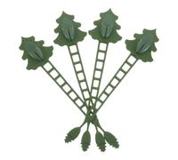 Abaodam 4 Piezas Colgador Navideño de Silicona Verde, sin Taladro, para | Soporte Festivo de Árbol, Instalación sin Perforar, Uso en Puerta Frontal y Repisa