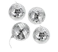 Abaodam 4 Piezas Decoración Bola de Espejos Bolas de Discoteca para Adornos de Tartas para Decoración de Bodas para Fiestas