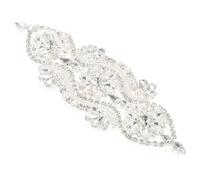 Abaodam Aplique de Pedrería Plateado para Vestido y Cinturón de Novia | Perlas y Gemas de Imitación, Estilo Delicado para Manualidades y Prendas, Adorno Elegante
