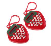 Abaodam Calculadora Portátil de Llavero con Diseño de Fresa, Mini Calculadora Abs Roja, 2 Piezas para Estudiantes y Actividades Escolares