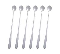 Abaodam Cuchara de Acero Inoxidable Color Plata 6 Piezas Cuchara de Mango Largo en Forma de Calabaza para Hielo, Resistente al Calor Corrosión, para Restaurante y Café