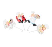 Abaodam Ganchos Decorativos de Cocina Adhesivos de Resina Diseño de Chef en Dibujos Animados, Juego de 4 Piezas para Colgar Llaves y Accesorios Hogar