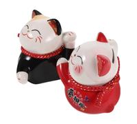 Abaodam Hucha Gato Suerte Cerámica, Figura Creativa China para Monedas