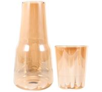 Abaodam Jarra de Jugo de Vidrio 800ml con Taza para Uso Práctico y Seguro en Picnic o Barbacoa, Diseño Elegante y Sencillo para Suministros Hogar