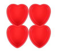 Abaodam Molde 4 Piezas en Forma de Corazón de Silicona para Pastel