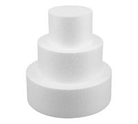 Abaodam Moldes blancos de espuma para tartas, juego de 3 unidades redondas para decoración manual en cumpleaños y eventos familiares