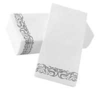 Abaodam Servilletas Desechables de Pulpa de Madera 25 Piezas Diseño Engrosado y Amigable para Fiestas y Entretenimiento Diario en Color Plata