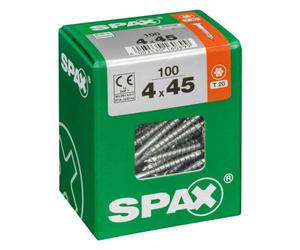 ABC Spax T-Star Plus - Tornillo universal (, 4,0 x 45 mm, VE = 200 Unidades, Cabeza Avellanada, galvanizado), color amarillo cromado