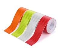 Abeillo Cinta reflectante de 4 rollos cinta reflectante al aire libre impermeable cinta reflectante cinta adhesiva de seguridad nocturna blanca, rojo, amarillo, naranja cinta reflectante (1'x39pies)