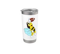 Abeja Futbol americano Deportes Vaso térmico de acero inoxidable de doble pared