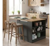 Abern - Isla de Cocina, 160x90x90h cm Antracita, Modular Italy