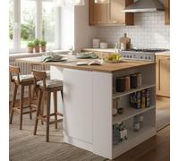 Abern - Isla de Cocina, 160x90x90h cm Blanco Brillante, Modular Italia