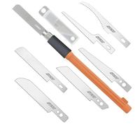 ABEST Mini sierra de mano para modelismo con 8 hojas para bricolaje Cuchillo de modelismo Hobby Kit de herramientas para sierra para metales para cortar a mano extremidades y ramas de árboles.