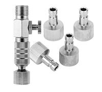 ABEST Racor de liberación del acoplador de desconexión rápida del aerógrafo Válvula de ajuste Adaptador con 5 racores macho, 1/8" M-F