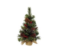 Abeto para colocar nevado con bayas y manzanas de pino - 45 cm