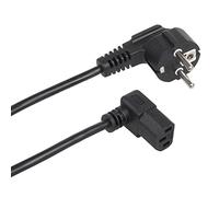 Able de alimentación Cable de protección de 3 Clavijas al Enchufe de la Red eléctrica Cable de alimentación acodado a 90 Grados Cable acodado Inferior Negro (3 Metros)