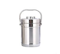 Ableholy Lonchera de acero inoxidable de doble capa aislada al vacío 6H retención de calor contenedor de alimentos con asa y compartimentos separados, 1.6L (B)