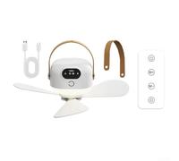 Ableholy Mini ventilador de techo con control remoto para dormitorios - Ventilador de escritorio portátil recargable por USB con luz nocturna 8 x 9 x 11,3 cm (carga)