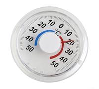 Ableholy Termómetro de obturador redondo transparente, de -50 °C a 50 °C para interiores y exteriores, indicador meteorológico con puntero de metal para ventana, puerta, jardín