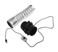 Ableholy Ventilador extractor de aire compacto alimentado por USB, conducto silencioso para ventilación de campana extractora de cocina con tubo de 300 cm (con tubo de 100 cm)