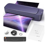 Ablemark Plastificadora A3 con 30 Fundas Plastificar, Frío y Caliente Laminadora para A3 A4 A5 A6, 9 in 1 Maquina Plastificadora con Cortador de Papel y Redondeador para Escolar, Oficina, Hogarar