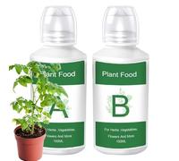 Abono Para Plantas De Interior,Nutriente Vegetal a B - 2 Piezas Solución de Nutrientes Suministros y Accesorios para Frutas Flores Césped Patio y Verduras
