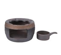 ABOOFAN 1pieza Calentador Cerámico para Tetera Retro Hecho Mano Calentador de Té con Soporte para Vela para Aroma de Té Decoración Funcional