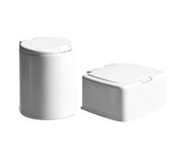 ABOOFAN 2 Piezas Caja de Almacenamiento Redonda de PP Color Blanco, Mini | Organizador para Escritorio, Protege Joyas y Paquetes Pequeños, Uso en Hogar, Baño, Estudiantes y Oficina